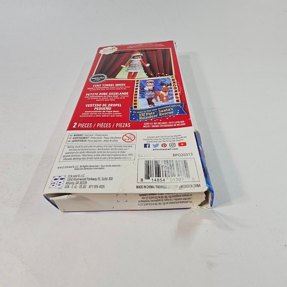 Elf on the Shelf Claus Couture Collection Tiny Tinsel Dress Clothes Outfit - Picture 4 of 5